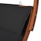 Deko Living Outdoor Cedar Wood Patio Lounge Daybed w/ Black Textilene Fabric & Canopy COP20205BLK - alternate 1